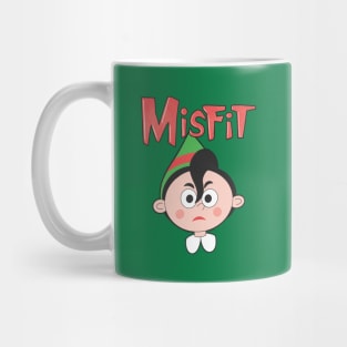 Misfit Elf 3 Red and Green Mug